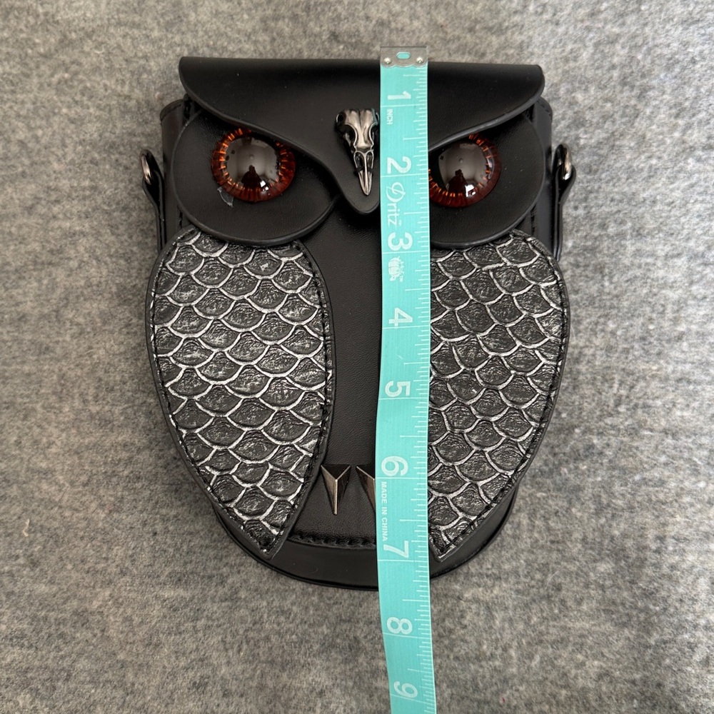 Stylish Owl Crossbody Bag - Black and Gray